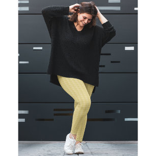 Modern Chic Stylish Gold Triangle Pattern Fashion Leggings