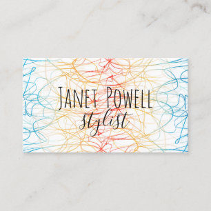 modern chic stylistblue aqua custom business cards