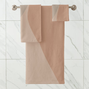 Modern Chic Tan Neutral Boho Pattern Bath Towel Set