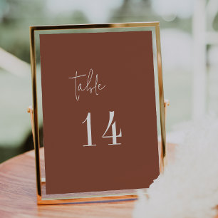Modern Chic Terracotta Rust 5x7" Table Numbers