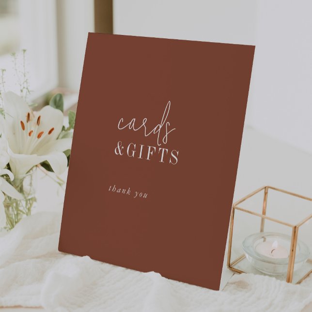 Modern Chic Terracotta Rust Cards and Gifts Sign (Creator Uploaded)
