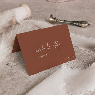 Modern Chic Terracotta Rust Menu Place Cards