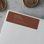 Modern Chic Terracotta Rust Return Address Labels<br><div class="desc">These modern chic terracotta rust return address labels are perfect for a simple wedding. The desert boho design features rustic unique and stylish bohemian typography in an earthy burnt orange rust colour. These labels can be used for a wedding, bridal shower, Christmas cards, special event or any time you need...</div>