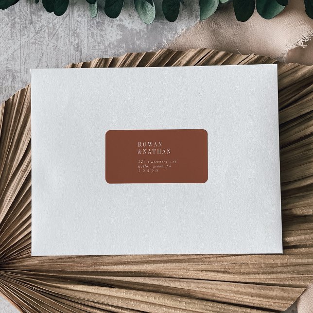Modern Chic Terracotta Rust RSVP Address Labels (Creator Uploaded)