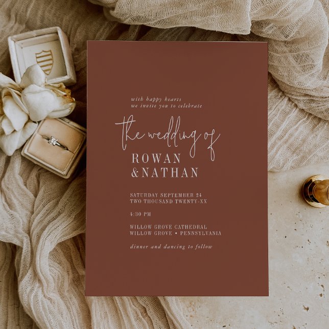 Modern Chic Terracotta Rust The Wedding Of Invitation (Creator Uploaded)