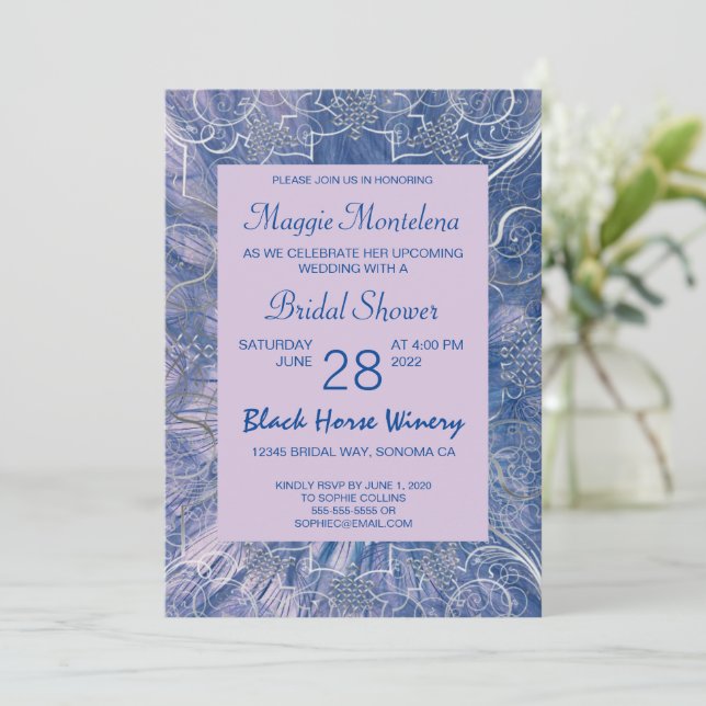 Modern Chic Textured Bridal Shower Invitation (Standing Front)