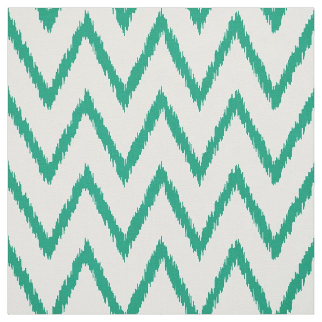Modern chic textured green ikat chevron pattern fabric (Swatch)