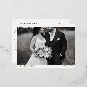Modern Chic Thank You Card with Horizontal Photo
