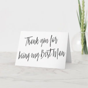 Modern Chic "Thank you for being my best man" Thank You Card