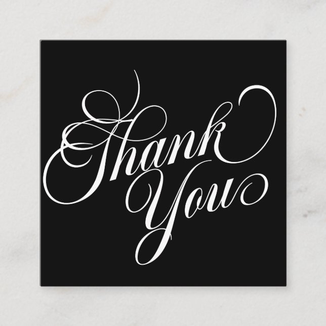 Modern Chic Thank You For Your Business Promo   Square Business Card (Front)