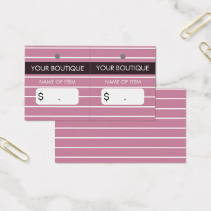 Modern Chic Thin Pink Stripes Boutique Hang Tags