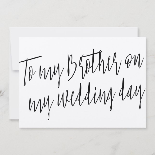 Modern Chic "To my brother on my wedding day" (Front)