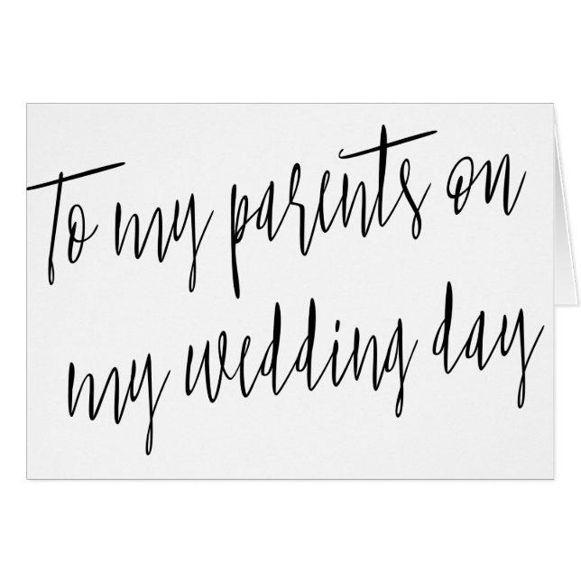 Modern Chic "To my parents on my wedding day" (Front Horizontal)