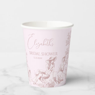 Modern Chic Toile de Jouy Picnic Bridal Shower  Paper Cups