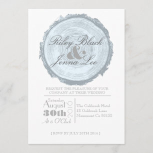 Modern Chic Tree Stump   Wedding Invite