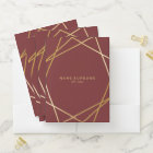 Modern Chic Trendy Gold Geometric Burgundy