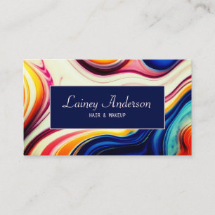 Modern chic Trendy yellow pink blue faux marble Business Card