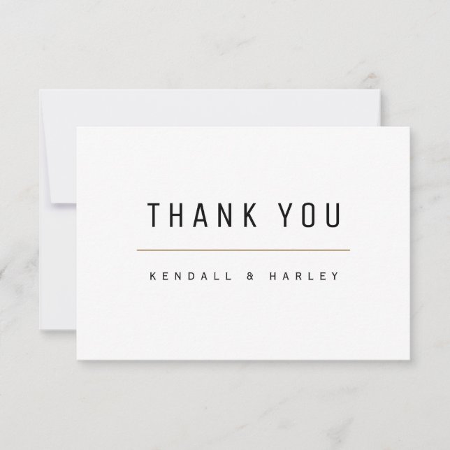 Modern Chic Typography Simple  Thank You Card (Front)