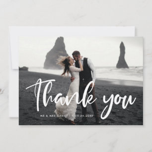 Modern chic typography wedding thank you card