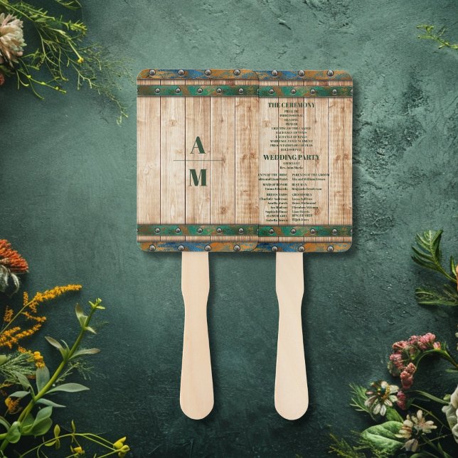 Modern Chic Vineyard Wedding  Hand Fan (Creator Uploaded)