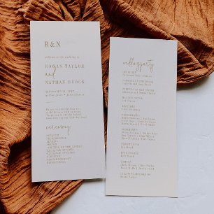 Modern Chic Vintage Gold Flat Wedding Program Programme