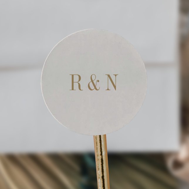 Modern Chic Vintage Gold Monogram Stickers (Creator Uploaded)