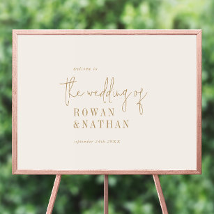Modern Chic Vintage Gold Printable Wedding Welcome Poster