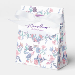 Modern Chic Watercolor Blue Hydrangeas Floral Favour Box