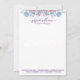 Modern Chic Watercolor Blue Hydrangeas Floral Thank You Card