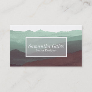 Modern & Chic Watercolor Mountain Business Card