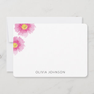 Modern Chic Watercolor Pink Floral Personalised Card
