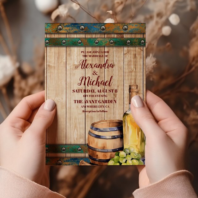 Modern Chic Watercolor Vineyard Landscape Wedding  Invitation (Creator Uploaded)