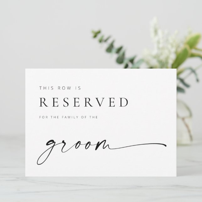 Modern Chic Wedding Reserved Seat Sign (Standing Front)