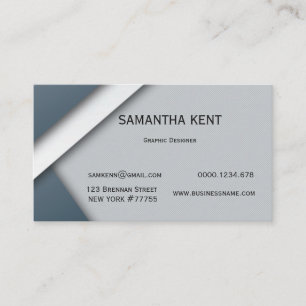 Modern chic white and grey business card