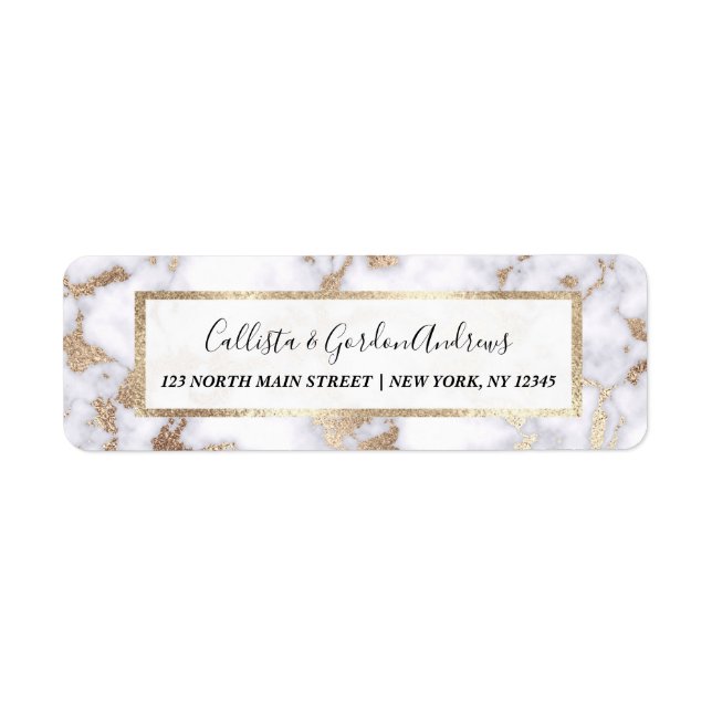 Modern Chic White Gold Foil Marble Pattern (Front)
