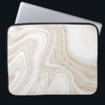 Modern chic white marble gold glitter laptop sleeve<br><div class="desc">Modern chic white marble gold glitter laptop sleeve</div>