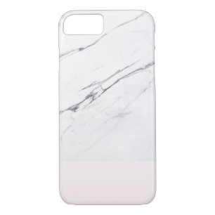 Modern chic white marble with pink accent color Case-Mate iPhone case