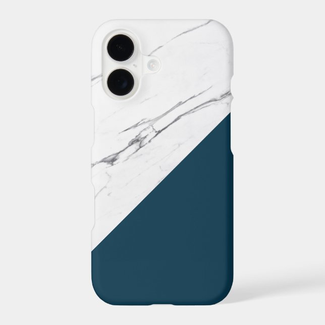Modern chic white marble with teal accent color (Back)