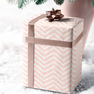 Modern Chic White & Pink Stripe, Chevron & Dots Wrapping Paper Sheet