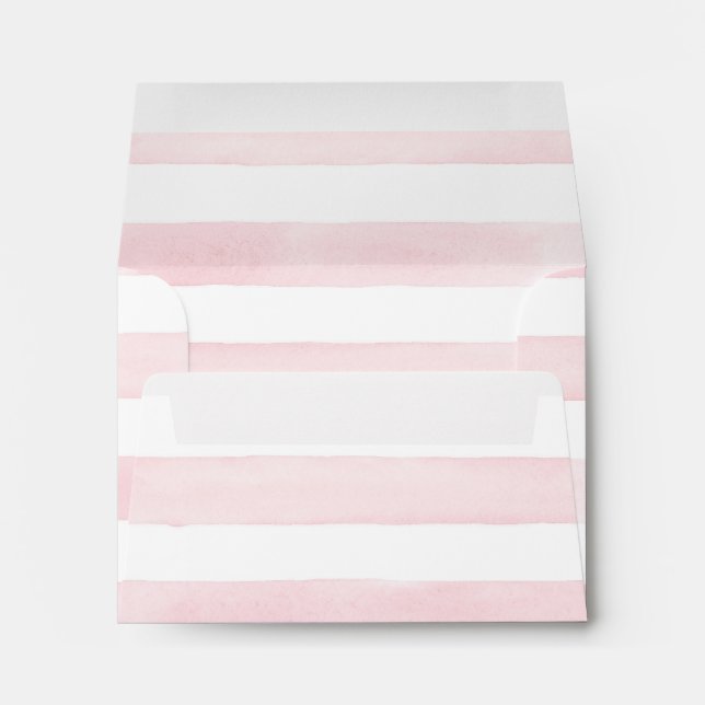 MODERN Chic Wide Stripes w Roses A2 Thank You Note Envelopes (Back (Bottom))