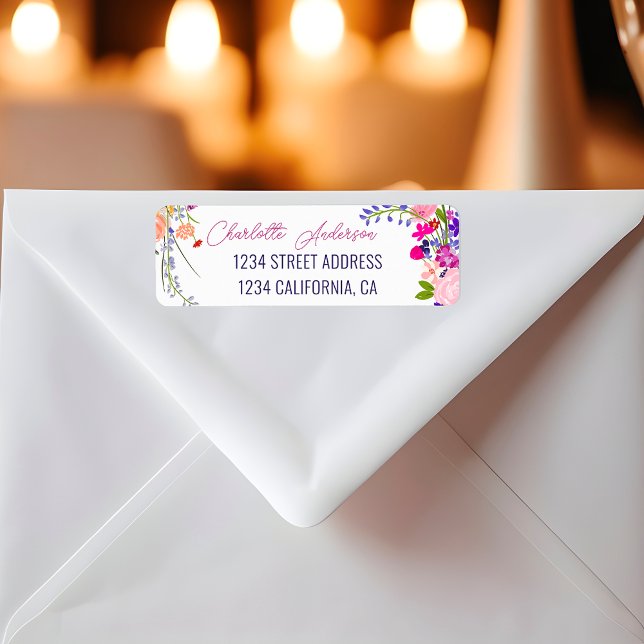 Modern chic wild flowers script pretty graduation  (Modern chic wild flowers script pretty graduation label)