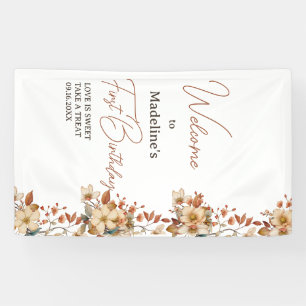 Modern Chic Wildflower 1st Birthday Girl Banner