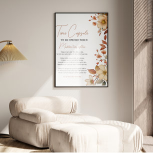 Modern Chic Wildflower 1st Birthday Girl Poster