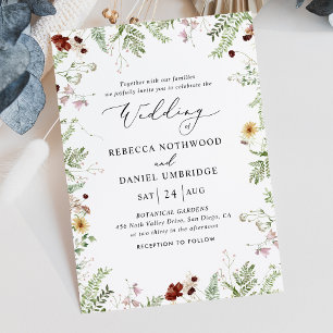 Modern Chic Wildflower Wedding Invitation