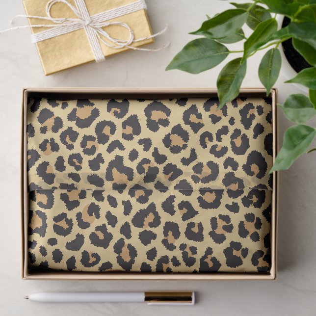 Modern Chic Wildlife Leopard Animal Print Pattern Tissue Paper (Gift)
