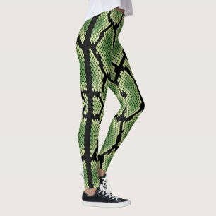 Modern Chic Wildlife Snake Animal Print Pattern Leggings