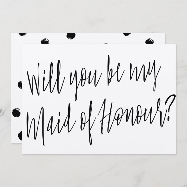 Modern Chic "Will you be my maid of honor" Invitation (Front/Back)