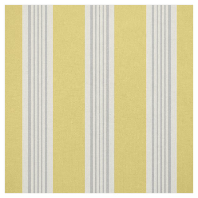Modern chic yellow and grey stripes fabric (Swatch)