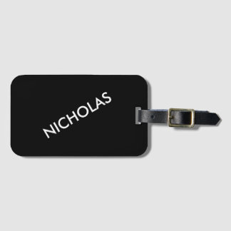 Modern Chic You Name It Personalised Black Luggage Tag