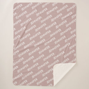 Modern Chic You Name It Personalised Dusty Pink Sherpa Blanket